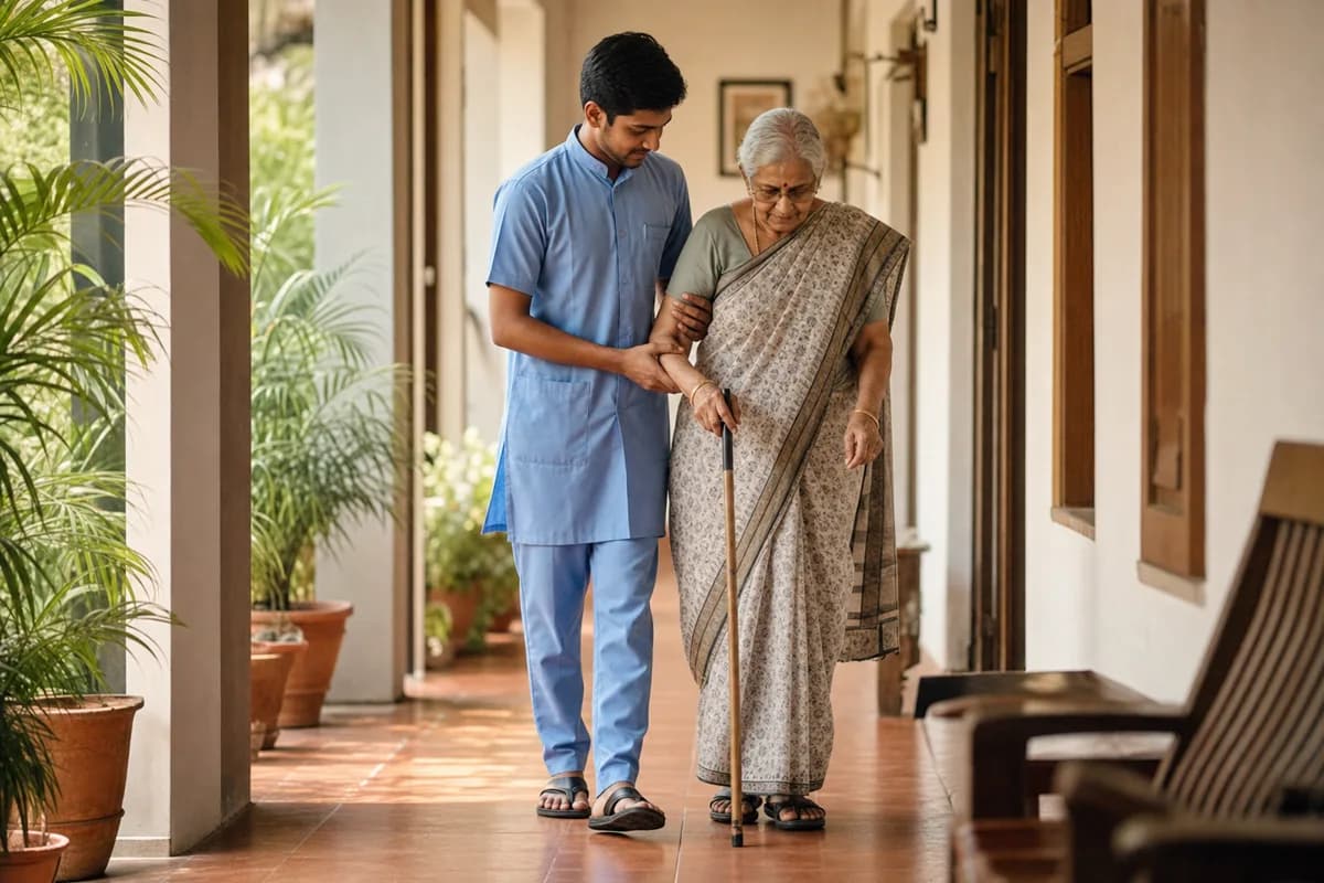 వృద్ధుల సంరక్షణ: ఇంటి వద్ద వృద్ధులకు గౌరవప్రదమైన, కరుణతో కూడిన సంరక్షణ.